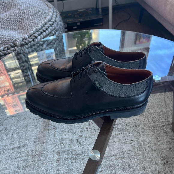 Ermenegildo Zegna Black Paraboot Edition Marche II Derbys Leather Dress Shoes 10 - Picture 12 of 17